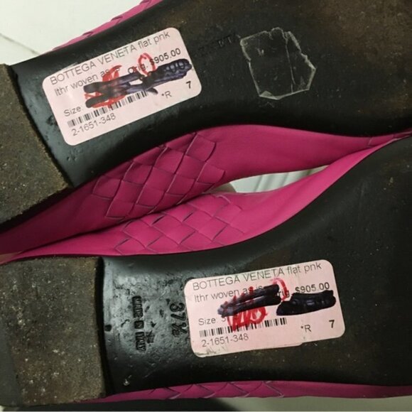 Bottega Veneta Barbie Pink Leather Pointed Toe Flats - Picture 10 of 10